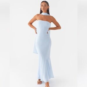 Peppermayo Blue Under The Padoga Strapless Maxi